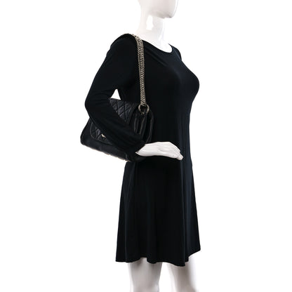 Chanel Washed Lambskin Quilted Bijoux Chain Accordion Flap Black 2 of 10