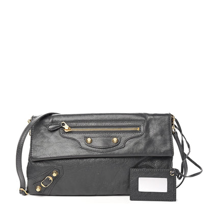 Balenciaga Agneau Giant 12 Gold Hardware Envelope Strap Clutch Gris Fossile 1 of 9