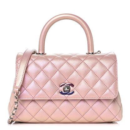 Chanel Iridescent Caviar Quilted Mini Coco Handle Flap Pink 1 of 12
