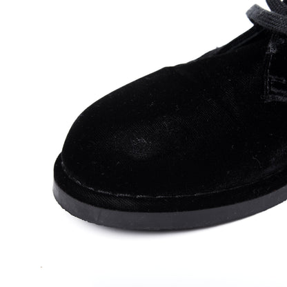 Chanel Velvet CC Lace Up Boots 36.5 Black 10 of 13