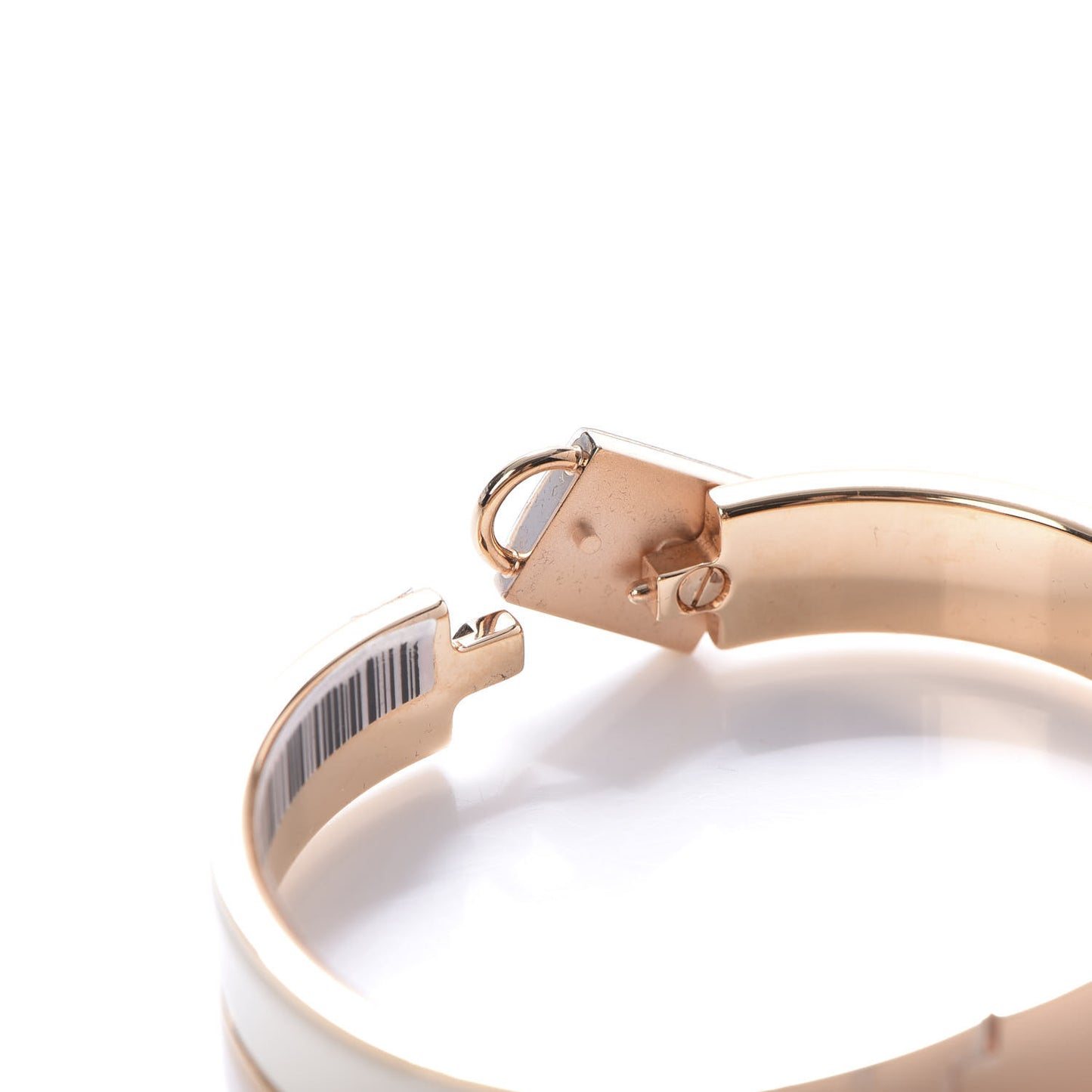 Enamel Narrow Clic Cadenas Bracelet PM Craie
