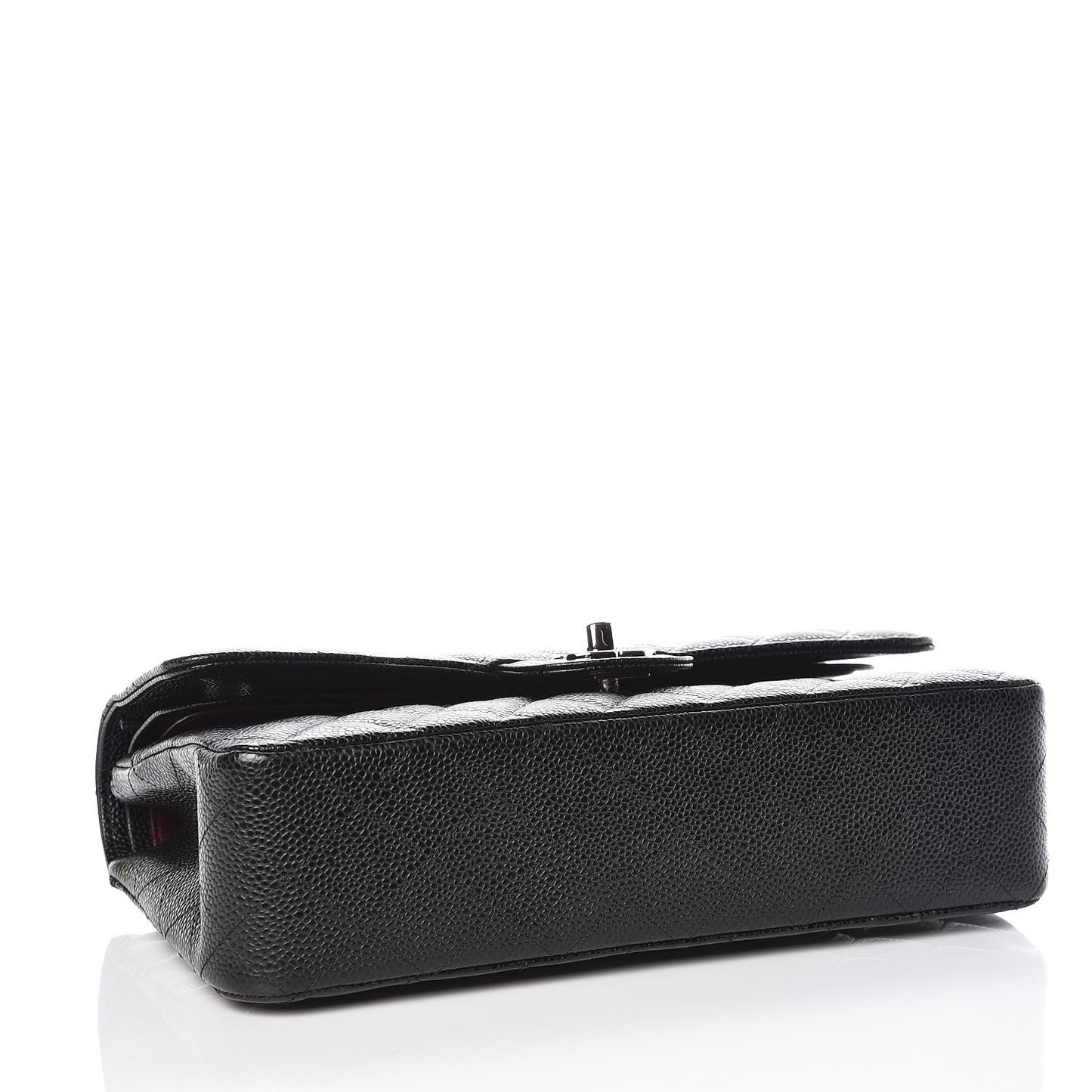 Caviar Quilted Medium Double Flap Black