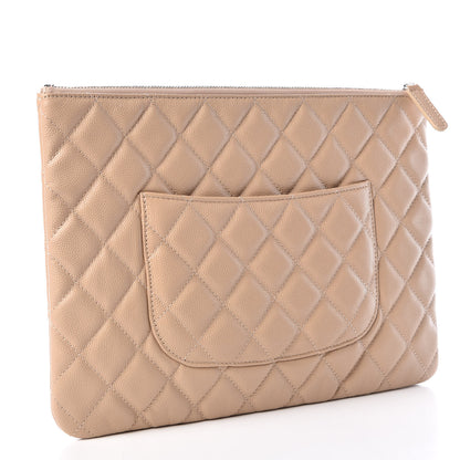 Chanel Caviar Quilted Medium Cosmetic Case Beige 3 of 10