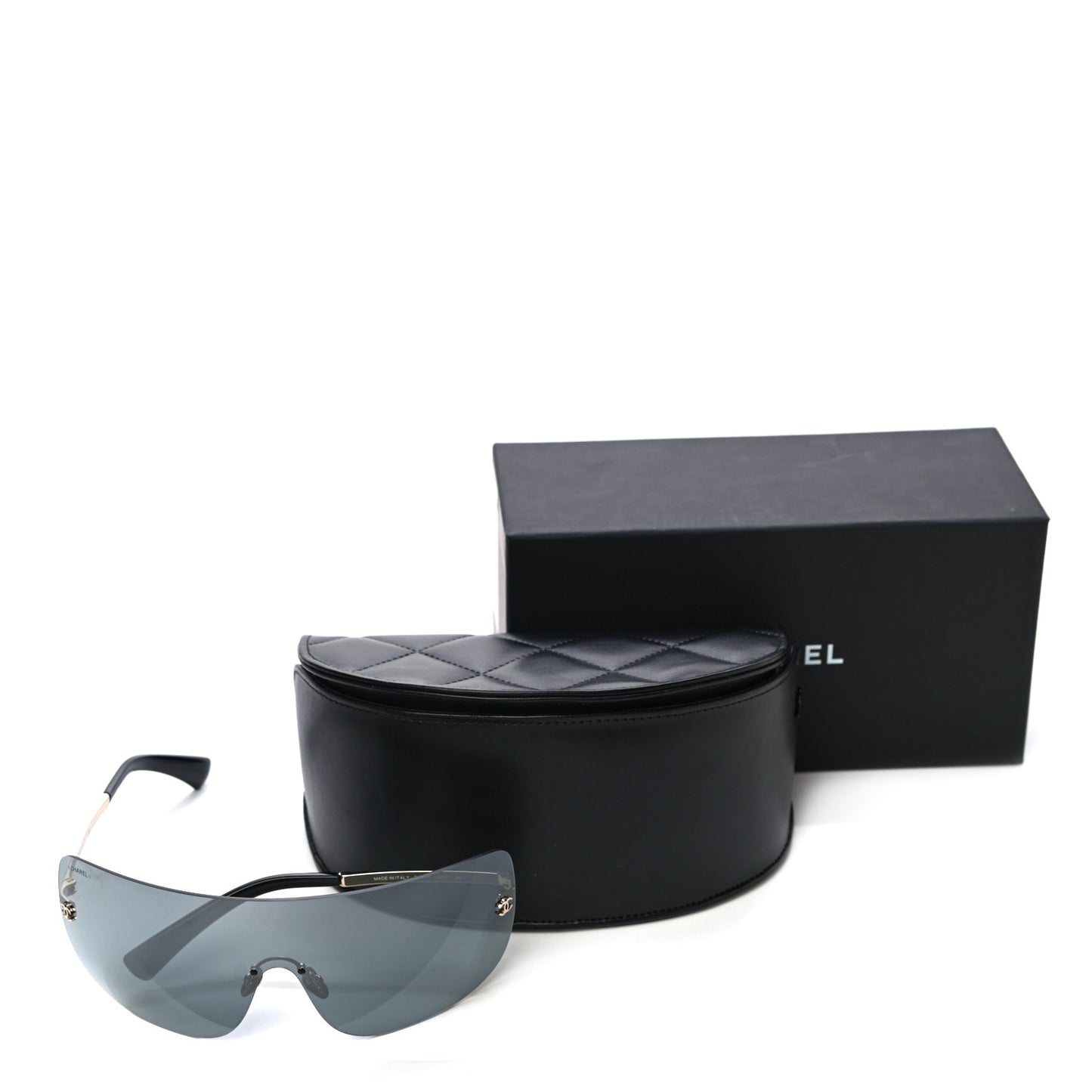 Frameless Shield Sunglasses Black