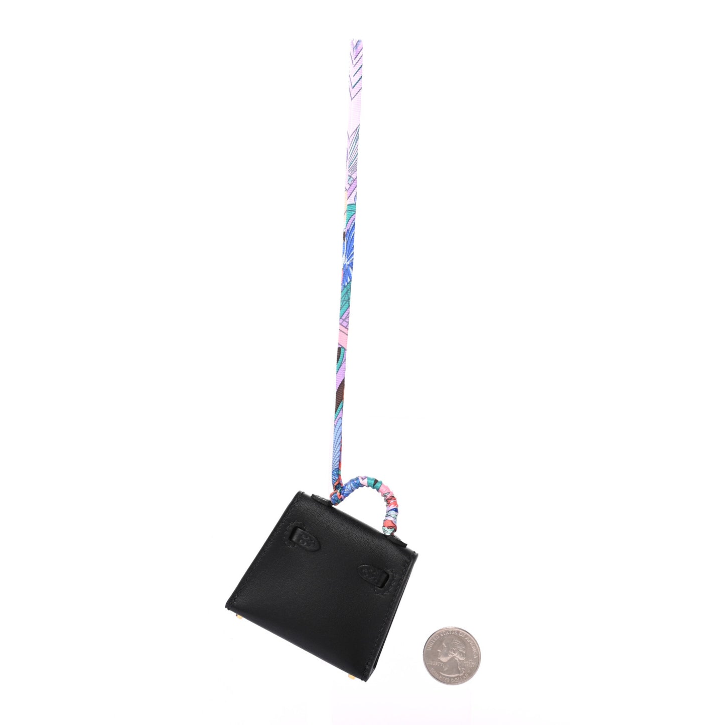 Tadelakt Mini Kelly Twilly Bag Charm Black