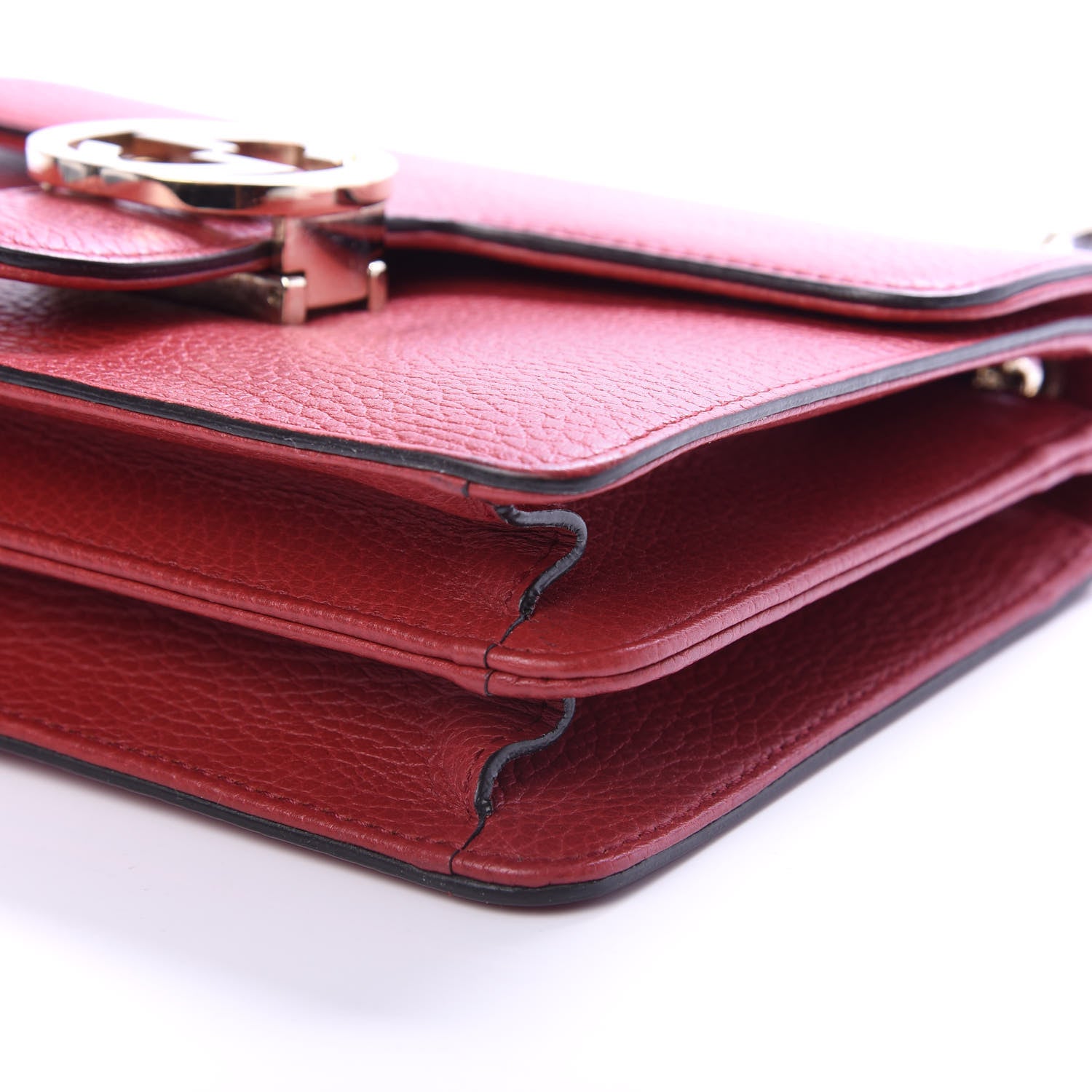 Gucci Dollar Calfskin Small Interlocking G Shoulder Bag Red 6 of 11