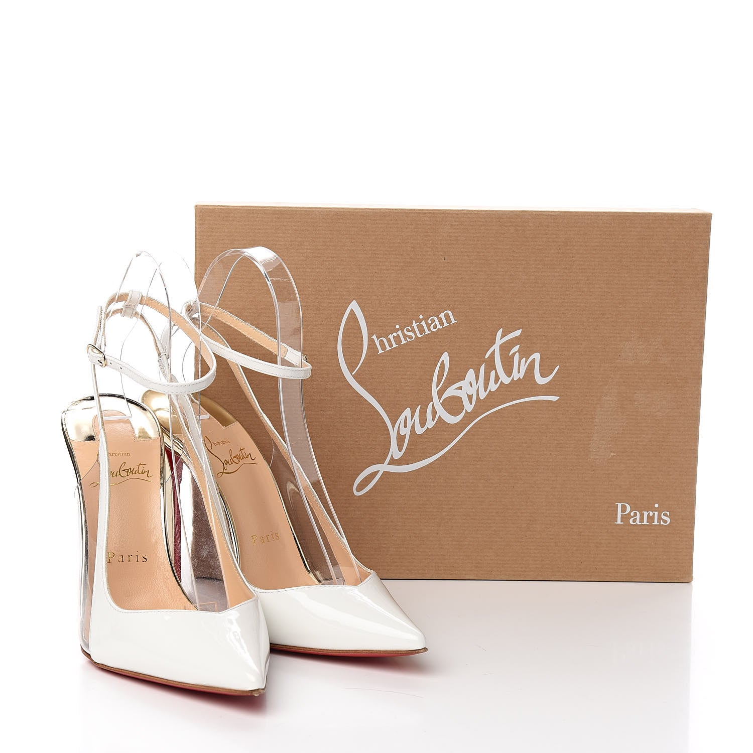 Christian Louboutin Patent PVC Optichoc 100 Pumps 37.5 White Light Gold 12 of 12