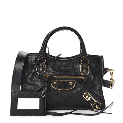 Balenciaga Chevre Gold Metallic Edge Hardware Mini City Black 1 of 10