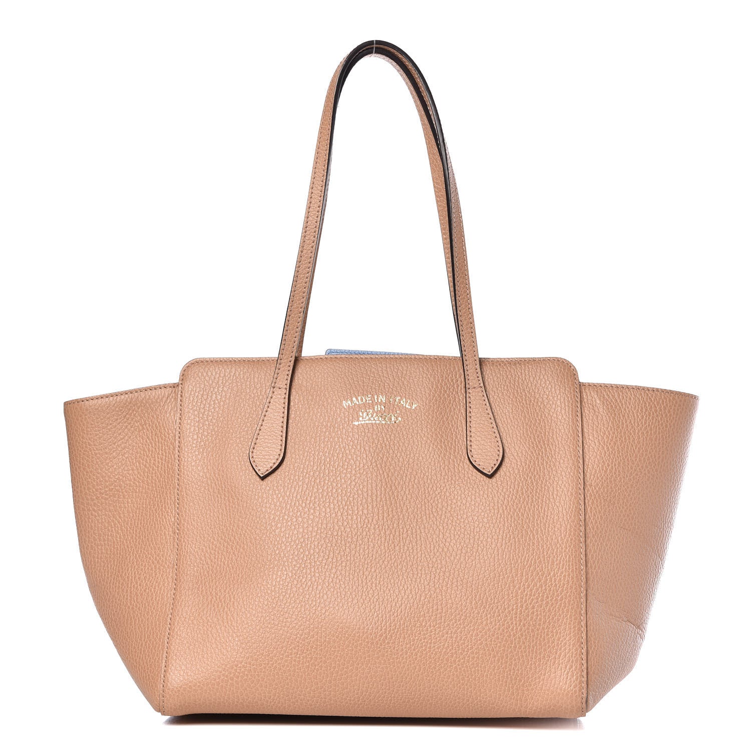 Gucci Dollar Calfskin Small Swing Tote Camelia Mineral Blue 1 of 13
