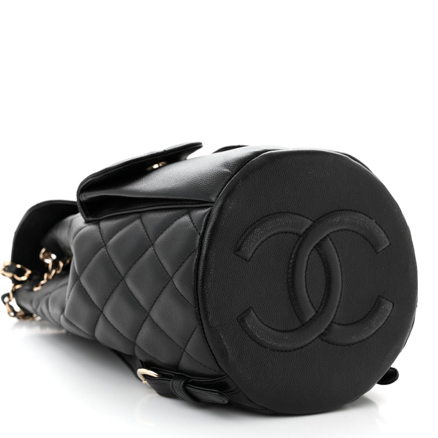 Caviar Quilted Pockets Backpack Black