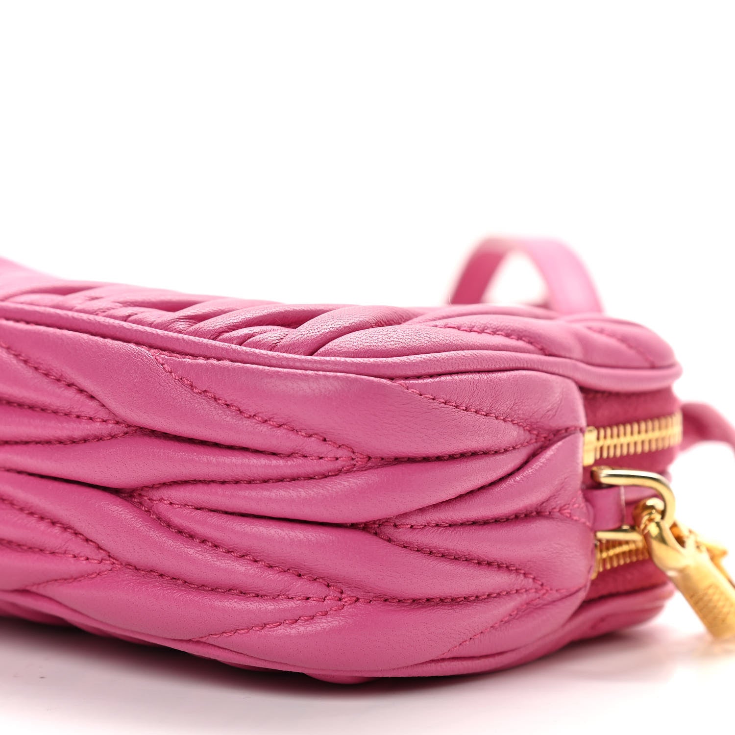 Miu Miu Nappa Matelasse Double Zip Chain Shoulder Bag Loto 5 of 11