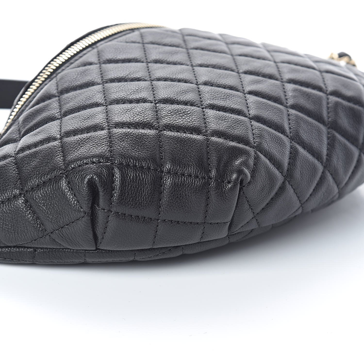 Chanel Calfskin Quilted Banane Waist Bag Fanny Pack Black 9 of 10
