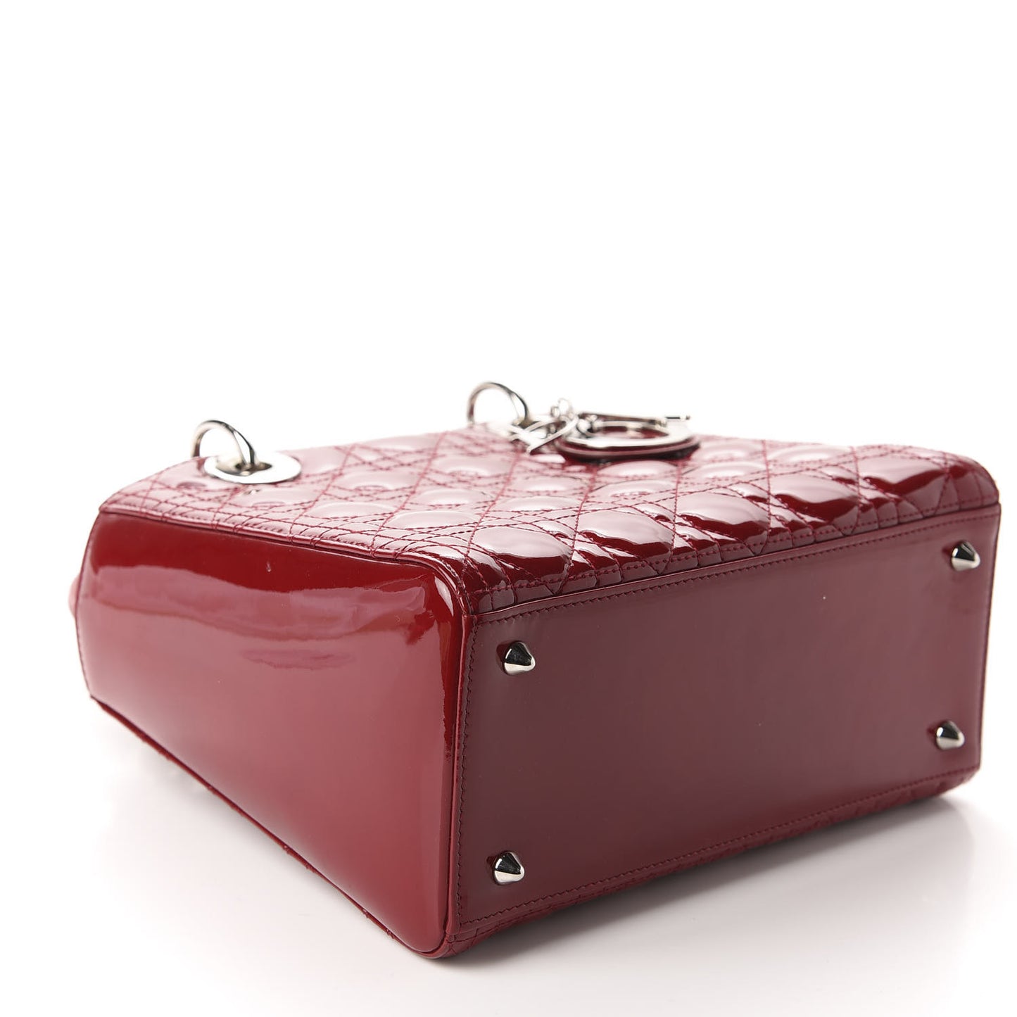 Patent Cannage Medium Lady Dior Red