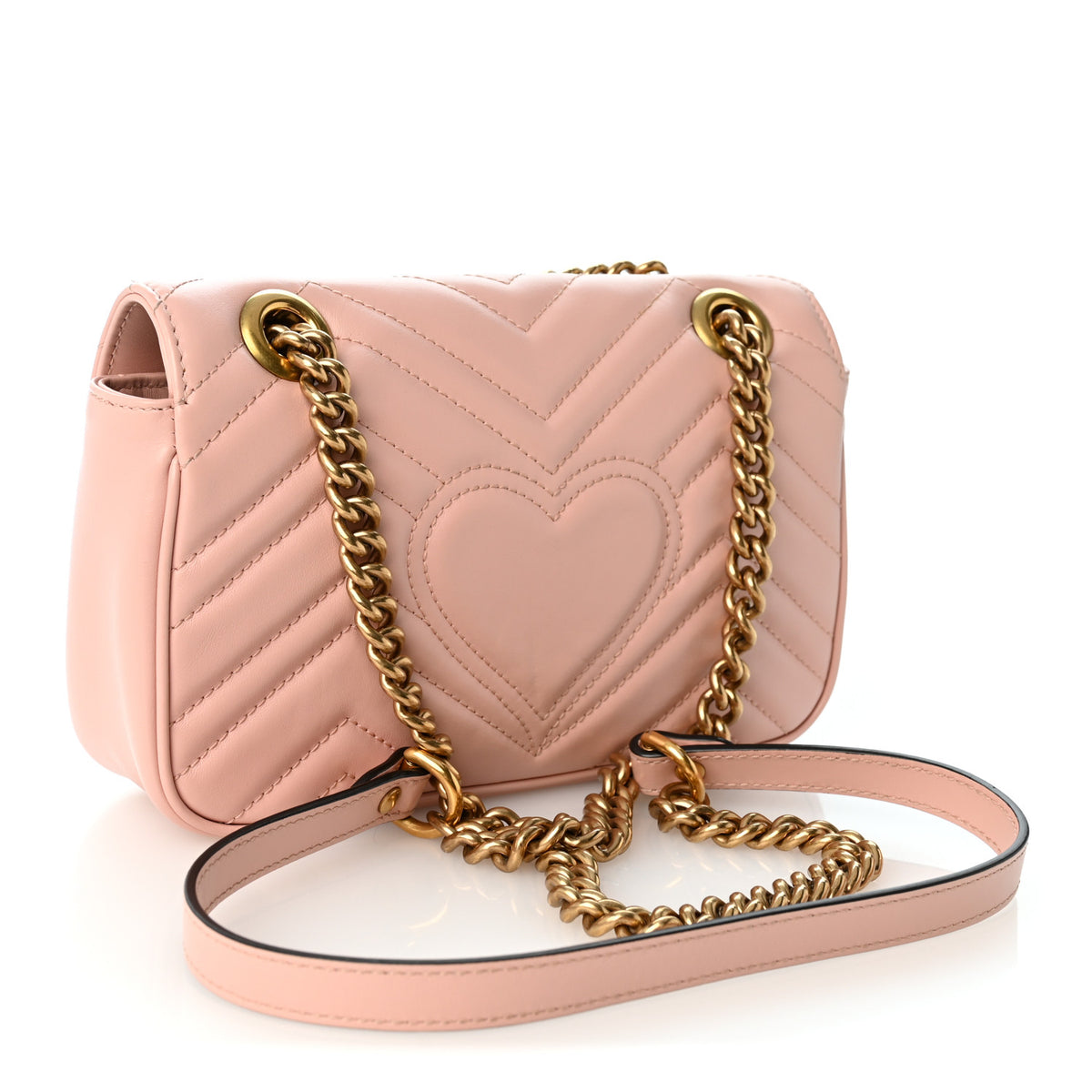 Calfskin Matelasse Mini GG Marmont Shoulder Bag Perfect Pink