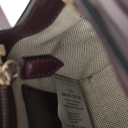 Versace Calfskin Small Palazzo Empire Bag Burgundy 6 of 18