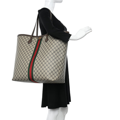 Gucci X BALENCIAGA BB Supreme Monogram Web Large Ophidia Shopping Tote Beige New Acero 2 of 11