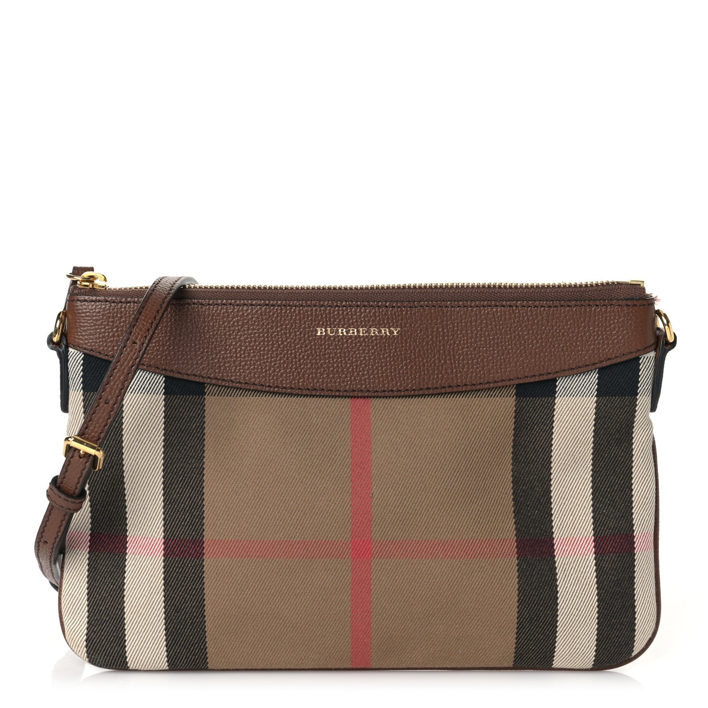 House Check Derby Peyton Crossbody Clutch Bag Tan
