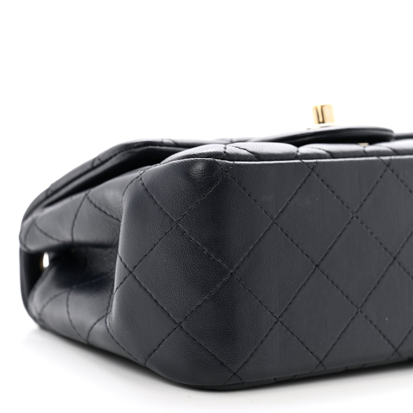 Lambskin Quilted Mini Square Flap Navy