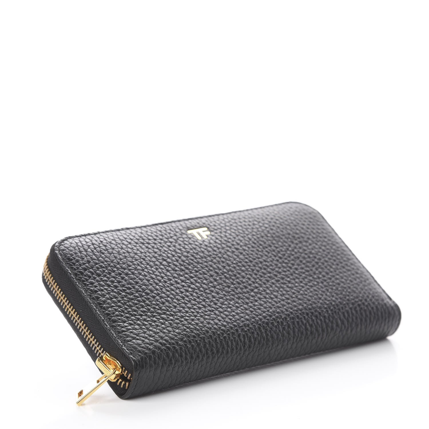 Tom Ford Grained Calfskin TF Zip Around Wallet Black 3 of 5