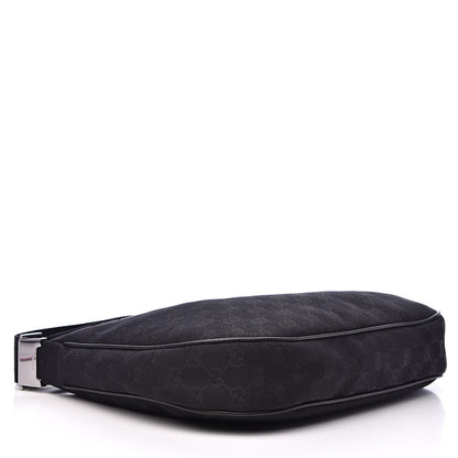 Gucci Monogram Medium Half Moon Hobo Black 4 of 10