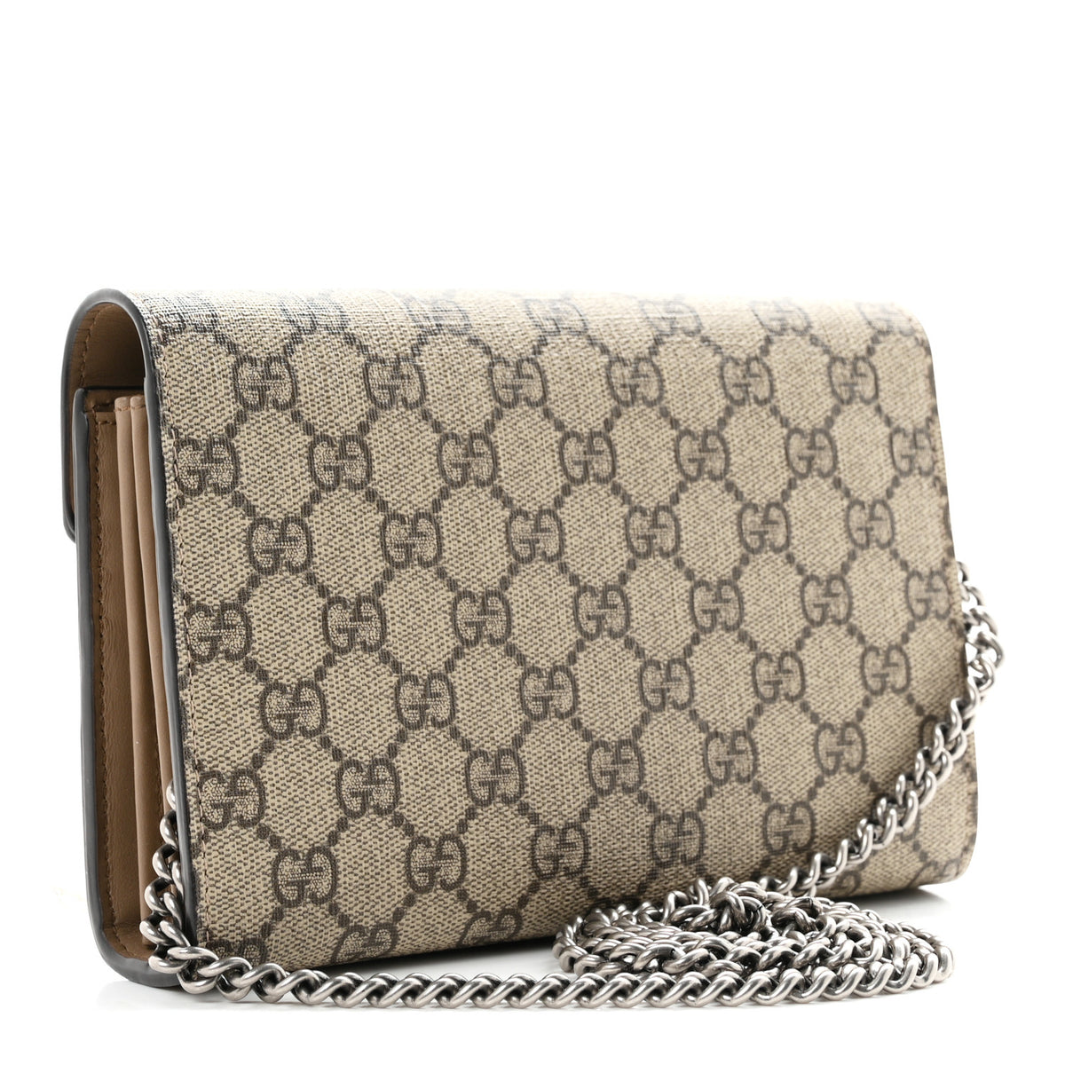 GG Supreme Monogram Mini Dionysus Chain Wallet Beige Taupe