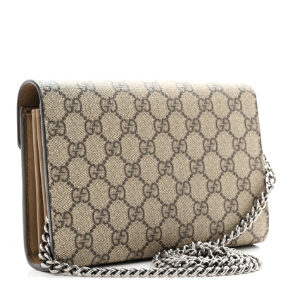 Gucci GG Supreme Monogram Mini Dionysus Chain Wallet Beige Taupe 3 of 11
