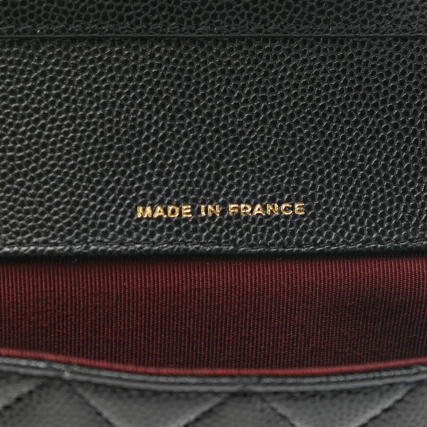 Caviar Quilted Glasses Case With Chain Black