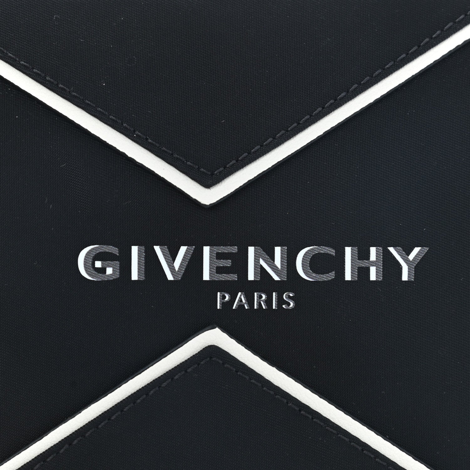 Givenchy Canvas Logo Neck Strap Card Holder Black White 9 of 12
