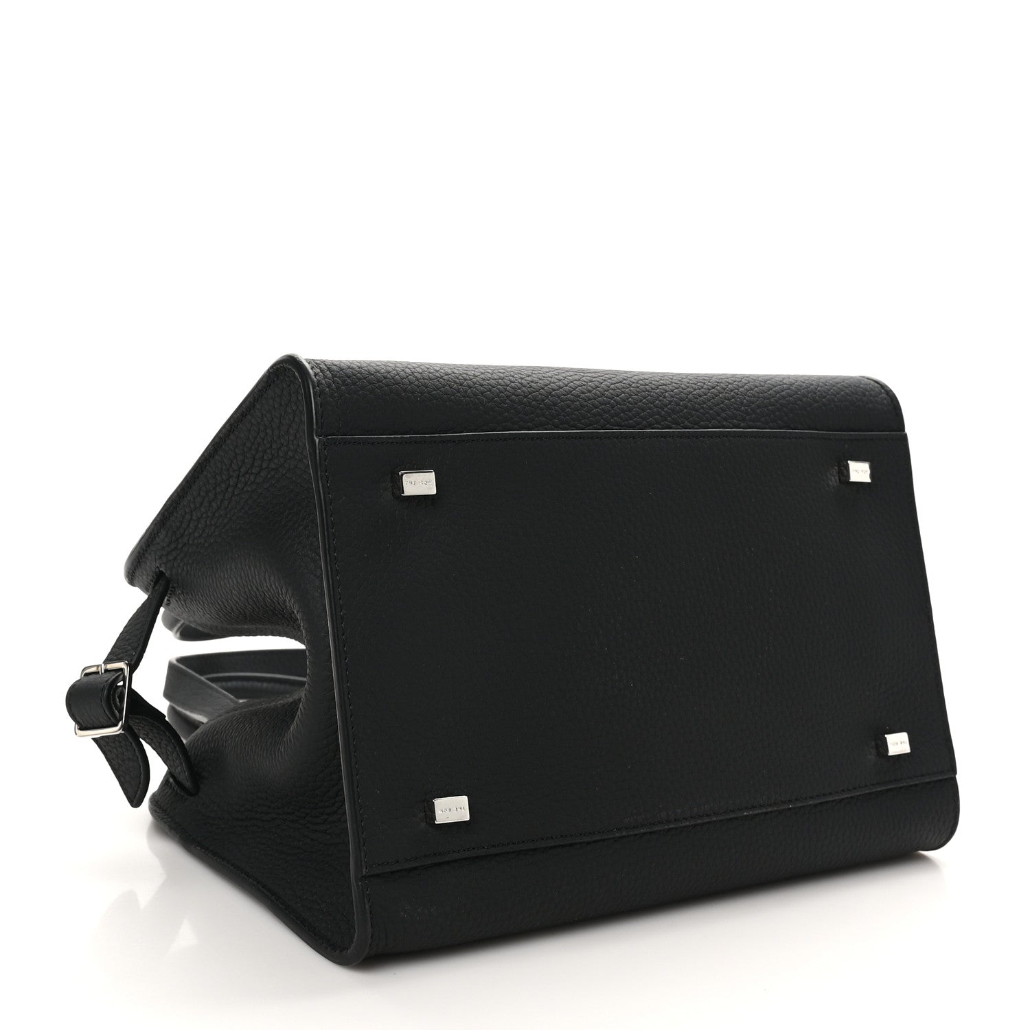 The Row Grained Calfskin Soft Margaux 10 Bag Black 4 of 9