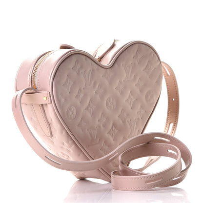 Louis Vuitton Lambskin Embossed Monogram Fall In Love Sac Coeur Light Pink 2 of 5