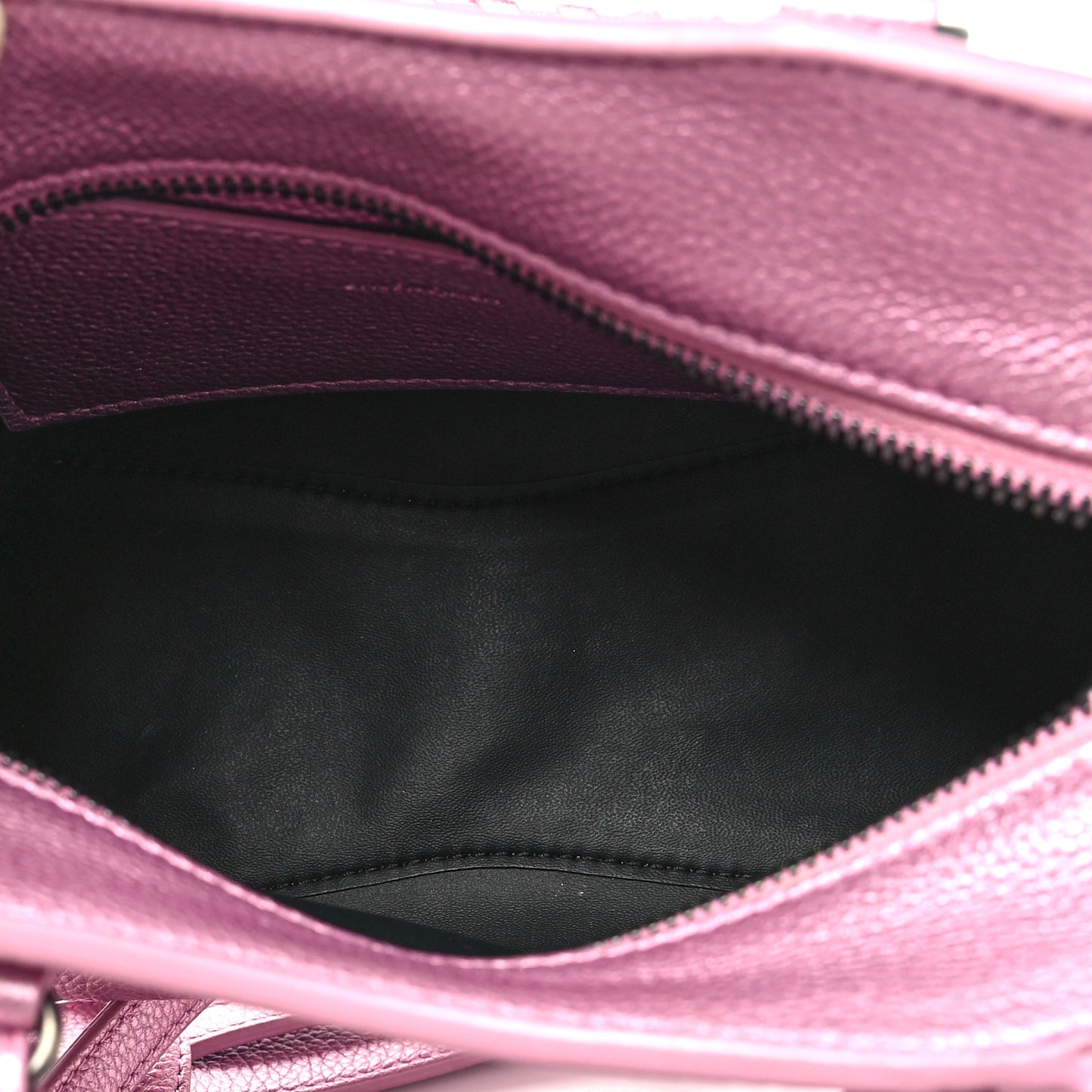 Metallic Grained Calfskin Neo Classic Silver Hardware Mini City Pink
