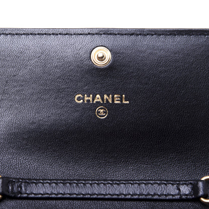 Chanel Shiny Goatskin Quilted 19 Flap Coin Purse With Chain Black 12 of 14