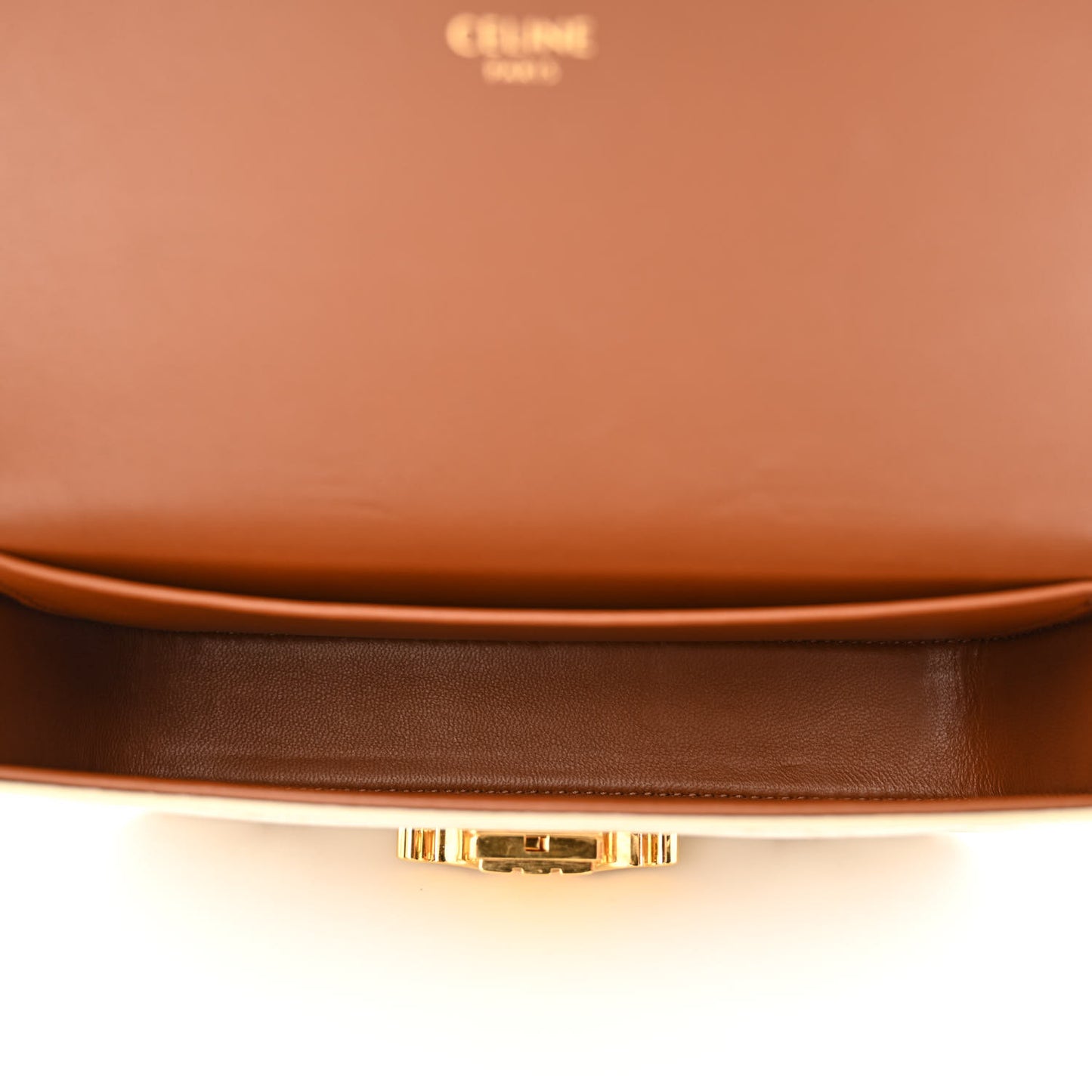 Canvas Calfskin Triomphe Shoulder Bag White