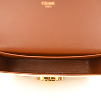 Celine Canvas Calfskin Triomphe Shoulder Bag White 5 of 13