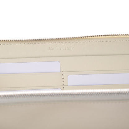 Celine Lambskin Large Zip Around Multifunction Wallet White Magenta 6 of 7