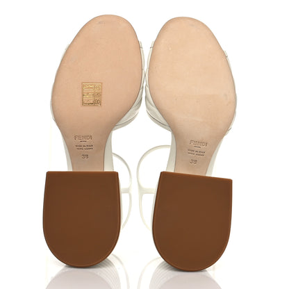 Fendi Calfskin Promenade Slingback Sandals 38 White 7 of 9