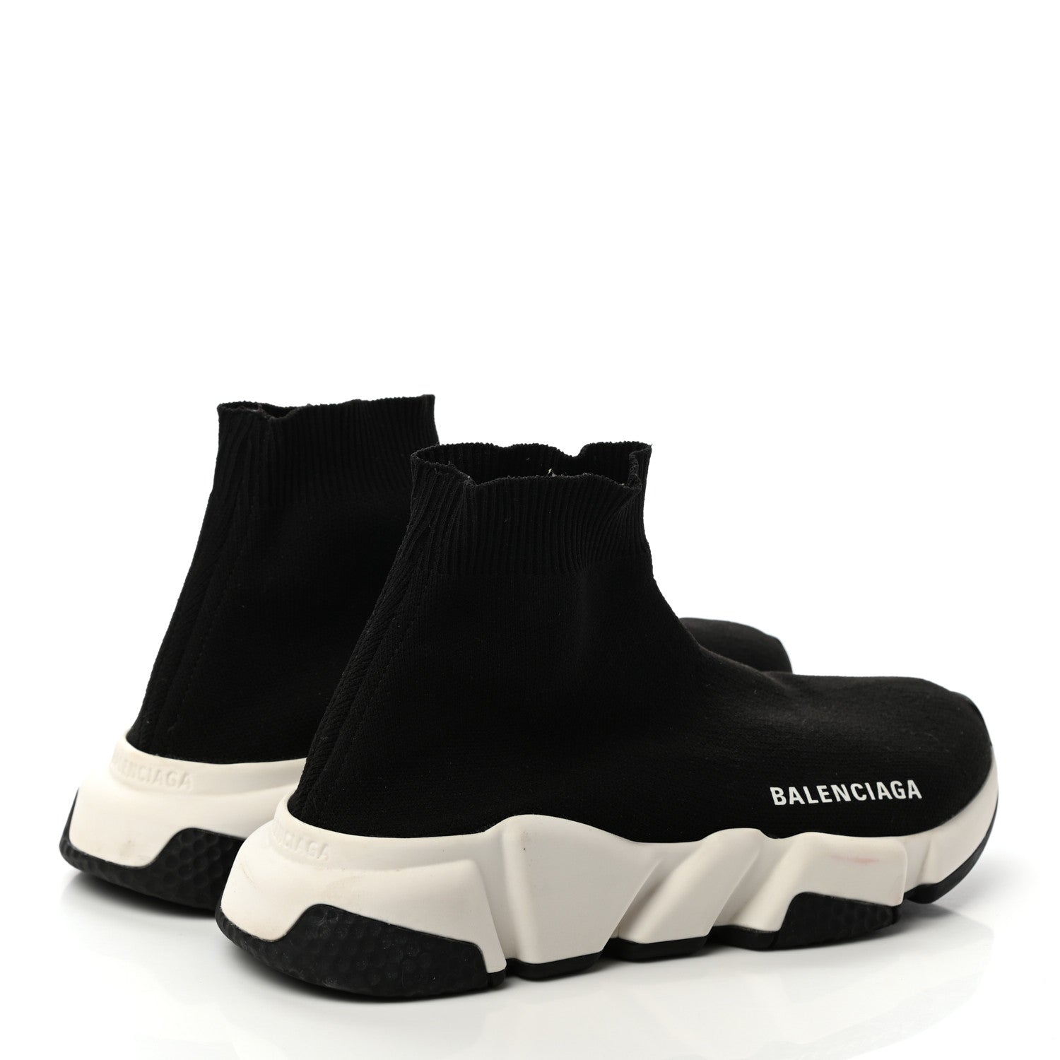 Balenciaga Neoprene Knit Womens Speed Sneakers 36 Black White 4 of 9