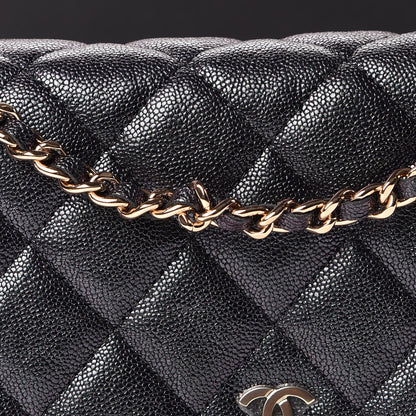 Chanel Iridescent Caviar Quilted Wallet On Chain WOC Black 11 of 12