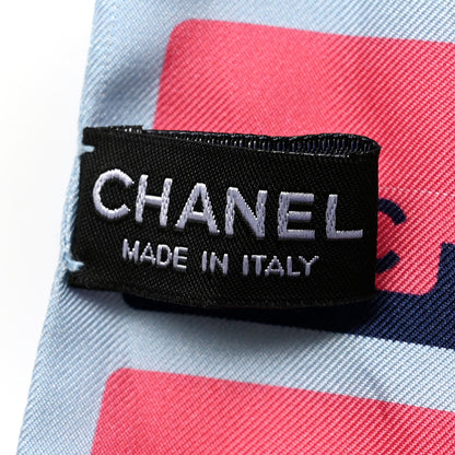 Chanel Silk Twill Slim Bandeau Scarf Light Blue Multicolor 3 of 3
