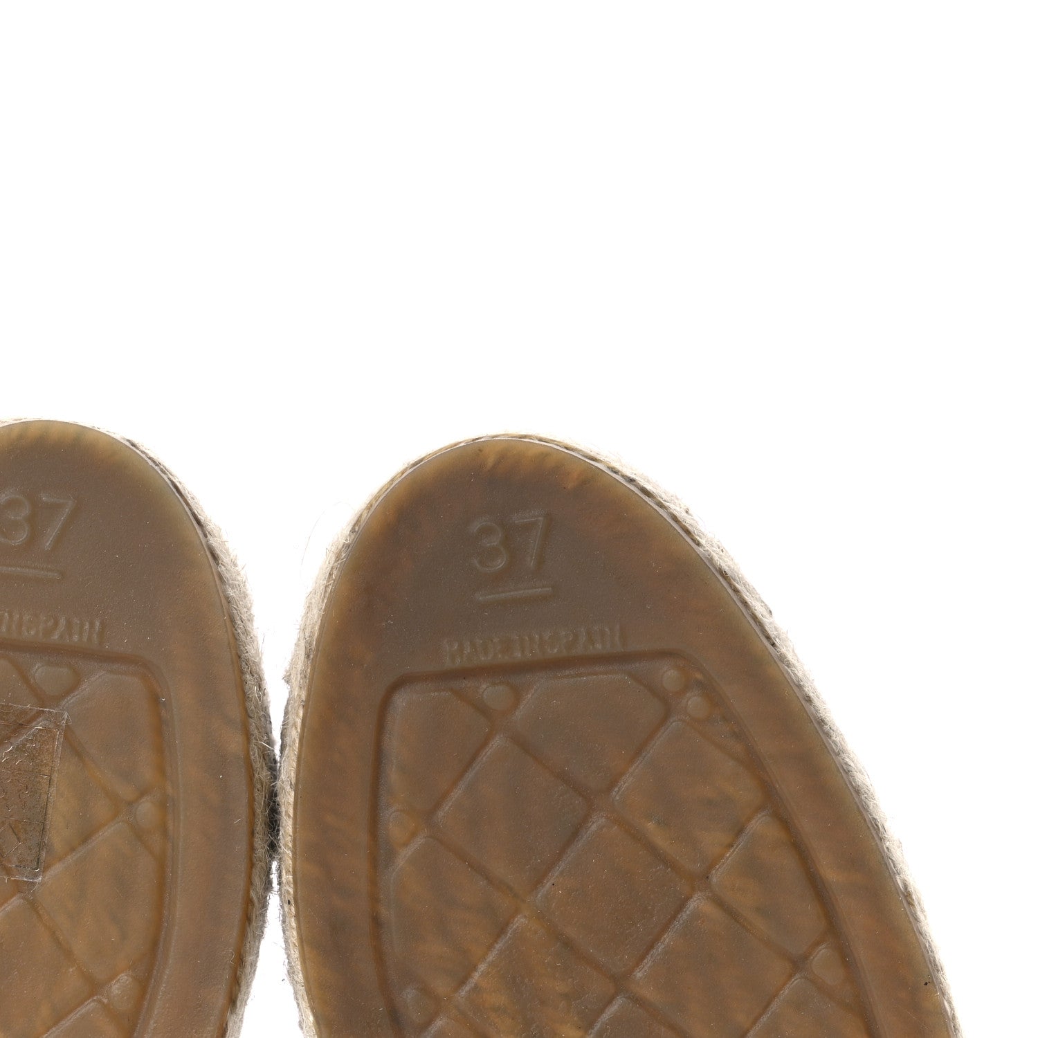 Chanel Metallic Calfskin Lambskin Grosgrain Quilted CC Chain Espadrille Mules 37 Gold Black 10 of 13