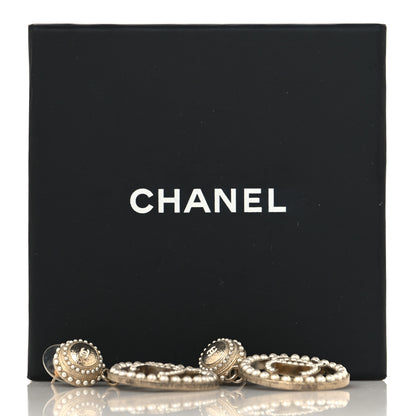 Chanel Pearl CC Drop Earrings Light Gold 10 of 12