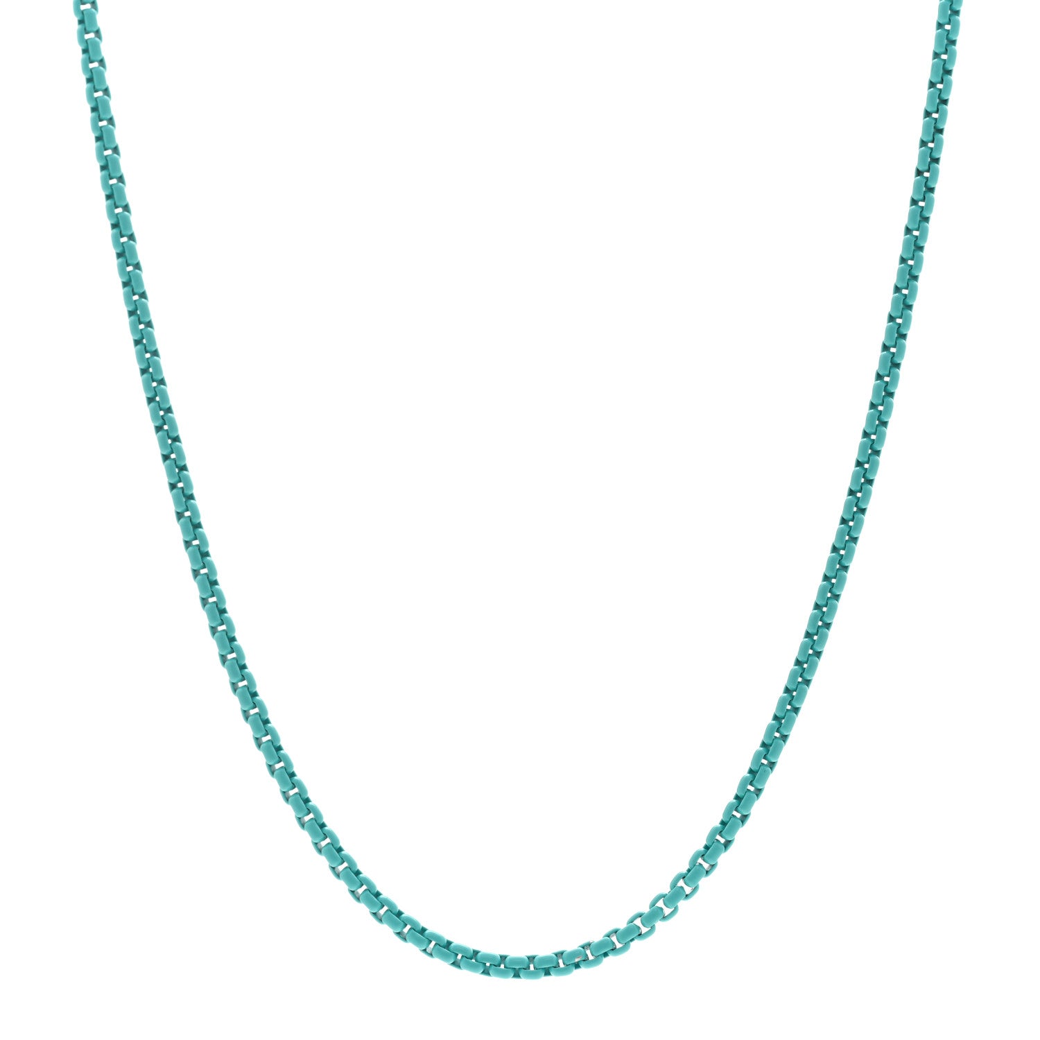David Yurman Stainless Steel 14K Yellow Gold Acrylic Bel Aire Chain Necklace Turquoise 1 of 5