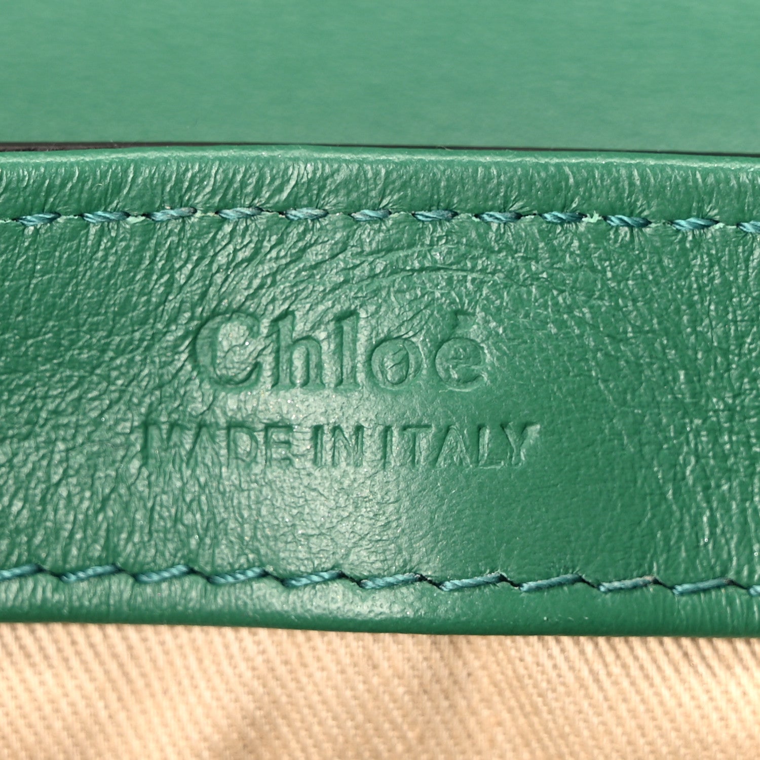 Chloe Calfskin Crocodile Embossed Mini C Double Carry Woodsy Green 6 of 10