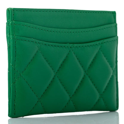 Chanel Lambskin Quilted Card Holder Green 3 of 8