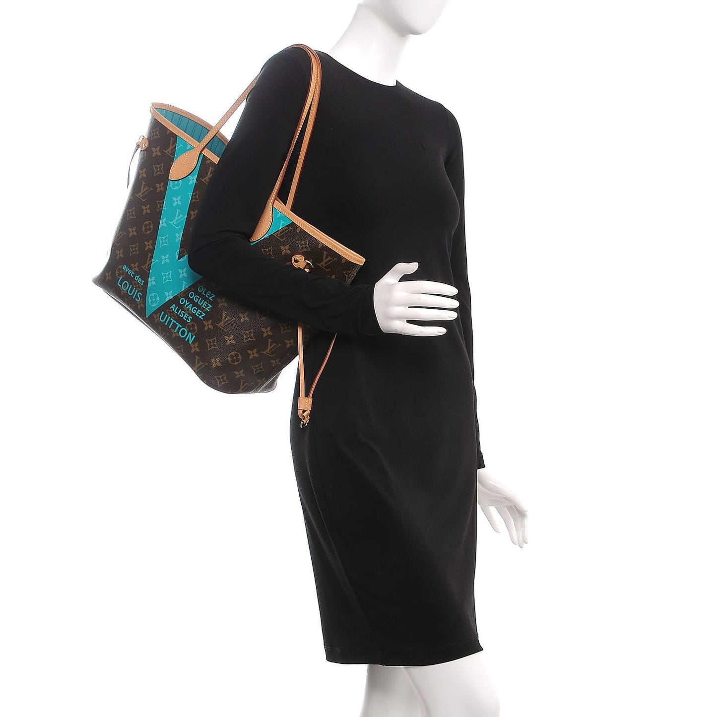 Monogram V Neverfull MM Turquoise