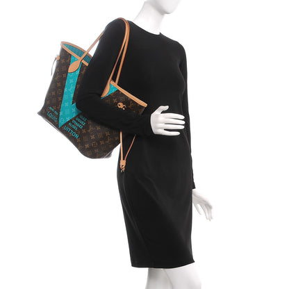 Louis Vuitton Monogram V Neverfull MM Turquoise 2 of 8