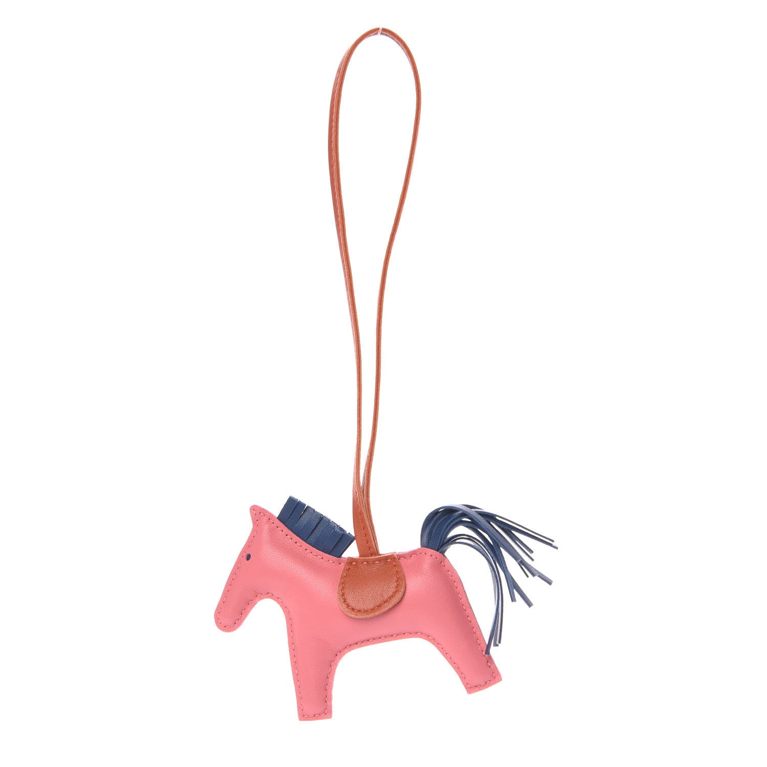 Hermes Milo Lambskin Grigri Rodeo Bag Charm PM Rose Azalee Cornaline Bleu De Malte 1 of 4