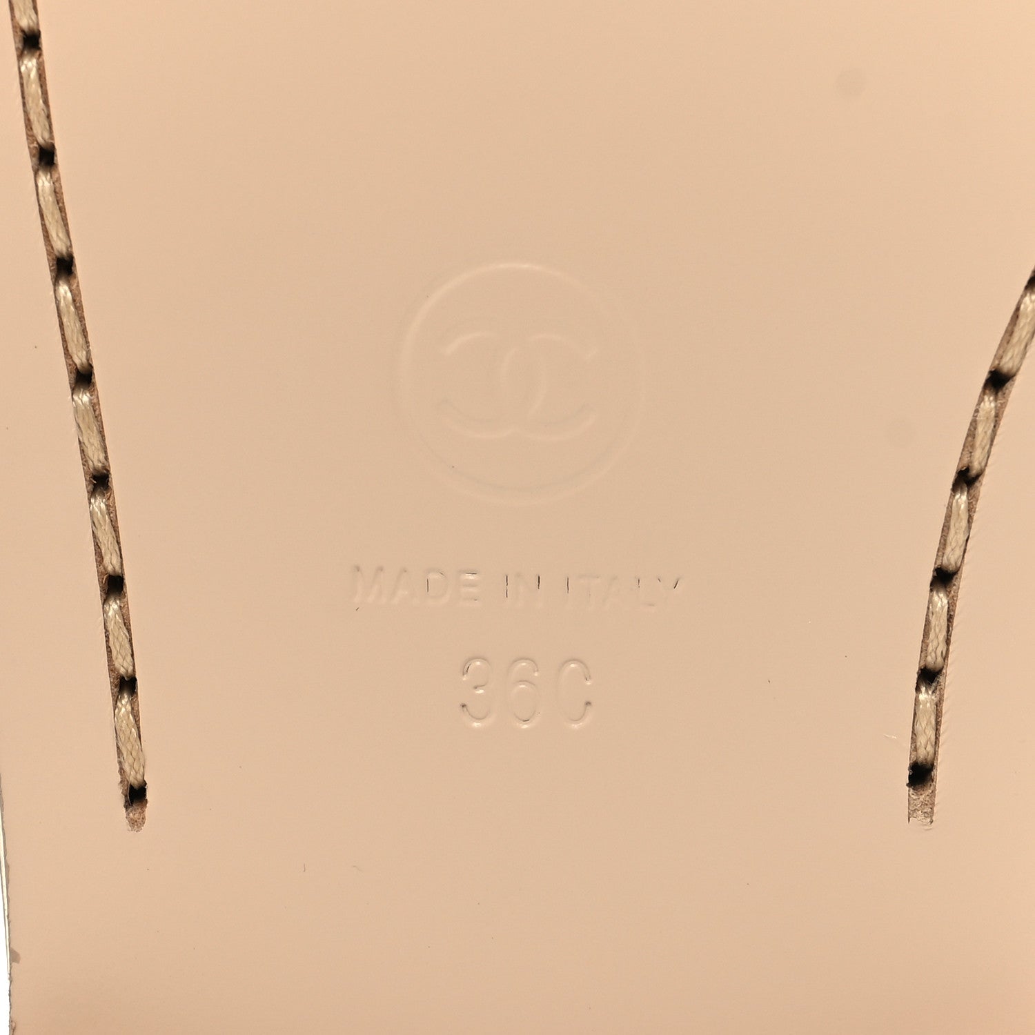 Chanel Shiny Calfskin CC Loafers 36 Beige White 7 of 10