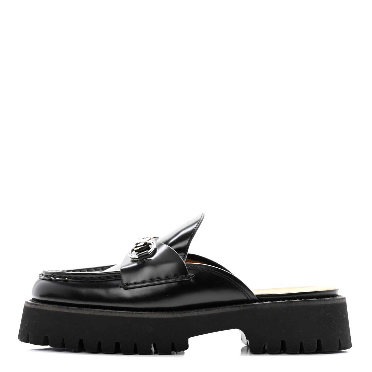Magnum Calfskin Womens Horsebit Platform Mules 38.5 Black