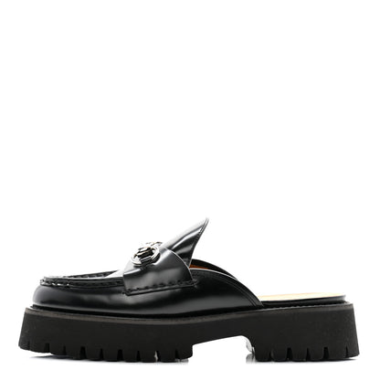 Gucci Magnum Calfskin Womens Horsebit Platform Mules 38.5 Black 1 of 11